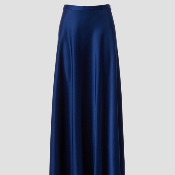 Polo Ralph Lauren Satin cobalt MAXI Skirt, 0 - Picture 5 of 14